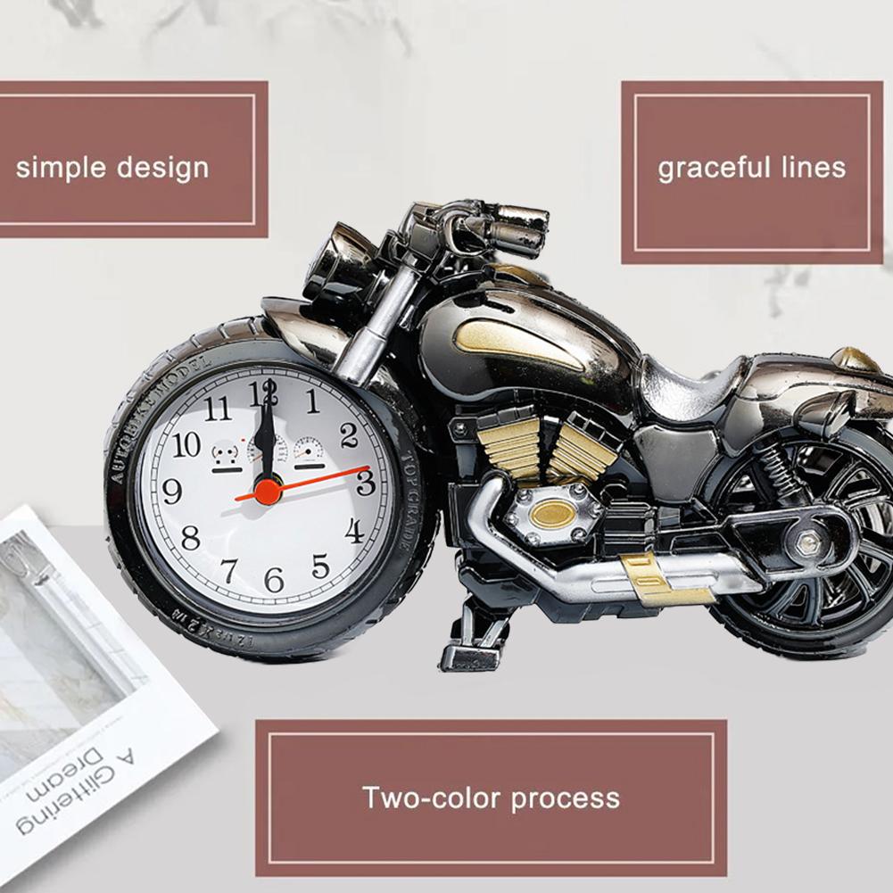 1PC Modern Simplicity Motorcycle Alarm Clock Multipurpose Motorcycle Ornament Creative Arabic Numeral Clock Home Office Decor