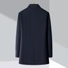 Men's Winter Woolen Coat with Mink Fur Collar and Duck Down Liner