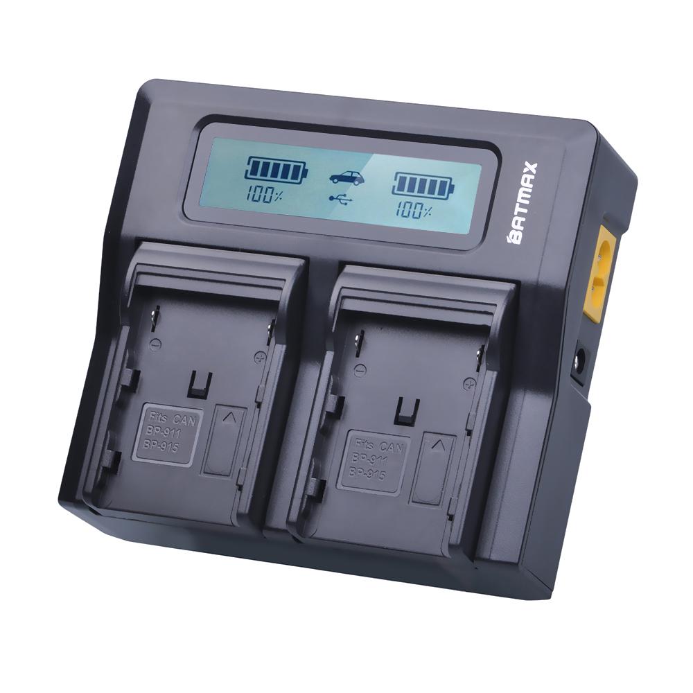 Ultra Fast LCD Dual Charger for Canon Camcorder Batteries BP970G BP