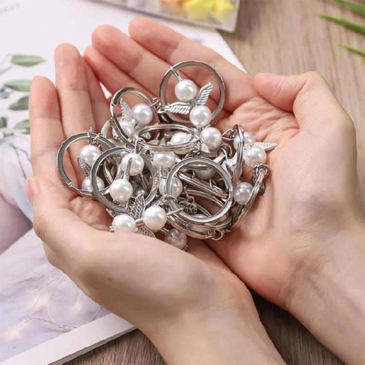 60 Stück Modische Engelsanhänger Schlüsselanhänger Charms Mit Organisierten Taschen Dekoration für Unvergessliche Feiern