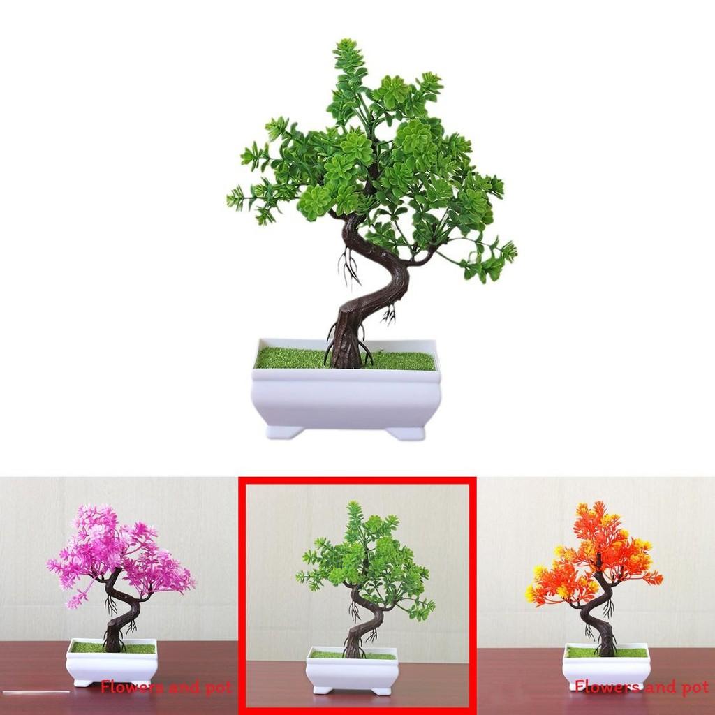 Realistic Artificial Bonsai With Container For Office Space And Coffee Shop Decor