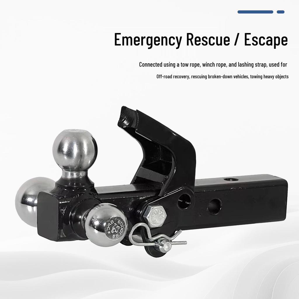 Universal Off-Road RV Truck Towing Hitch with Tri-Ball and Square Hook
