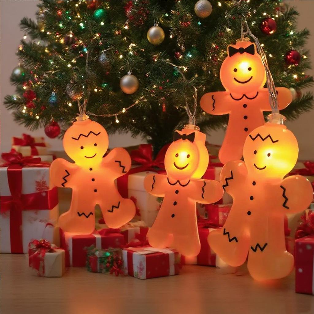 1PC 10/20LED Christmas Men&Women Gingerbread Man String Lights Suitable For Home Outdoor Holiday Party Christmas Decoration
