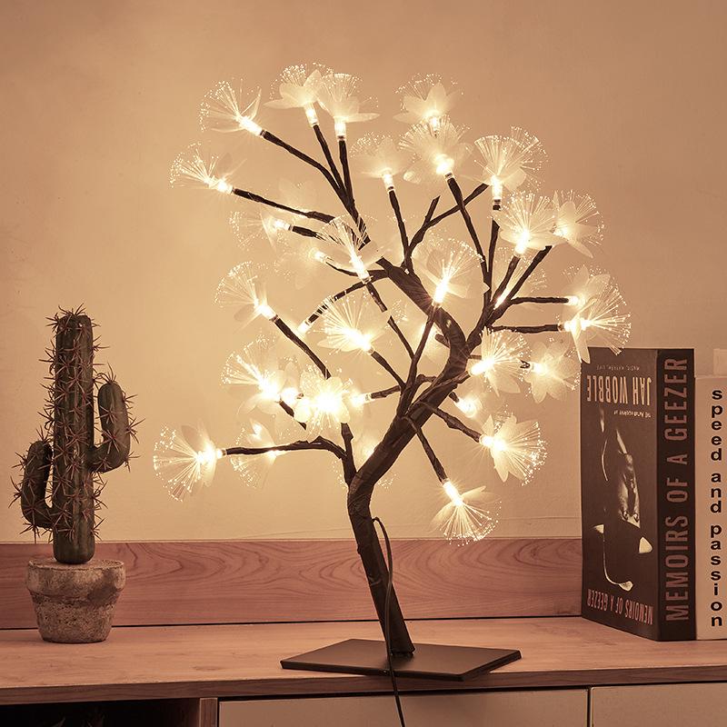 LED Maple Leaf Tree Lamp with Voice Remote - Creative USB Night Light for Room Decor & Gifts