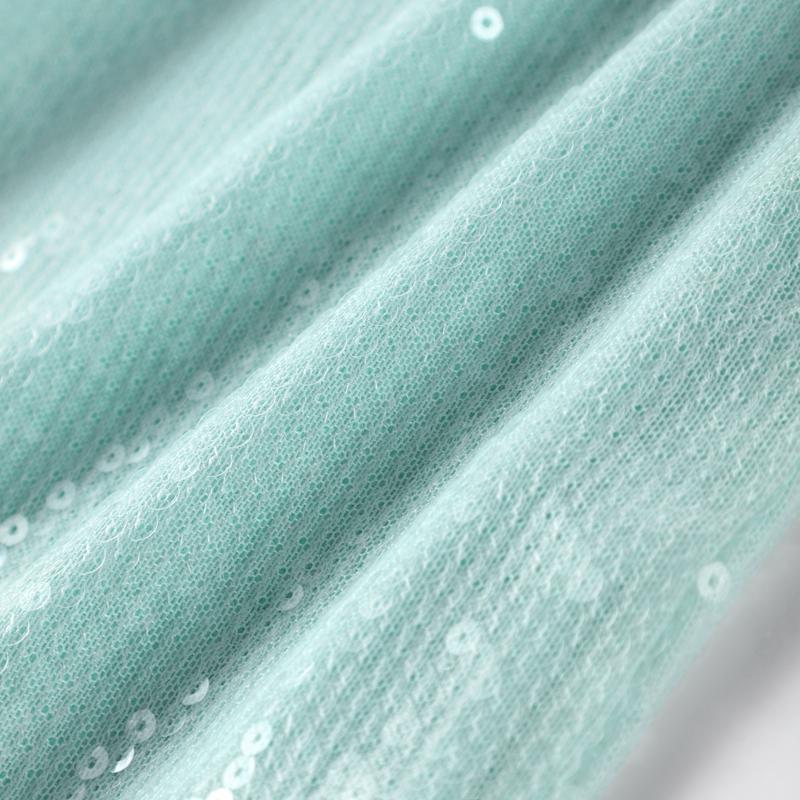 Дамское женское сексуальное длинное сетчатое платье с пайетками и разрезом по талии — фото 18