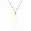 Joolim 18K Gold Plated Waterproof Fashion Elegant Bead Chain Zircon Y Tassel Necklace Stainless Steel Jewelry