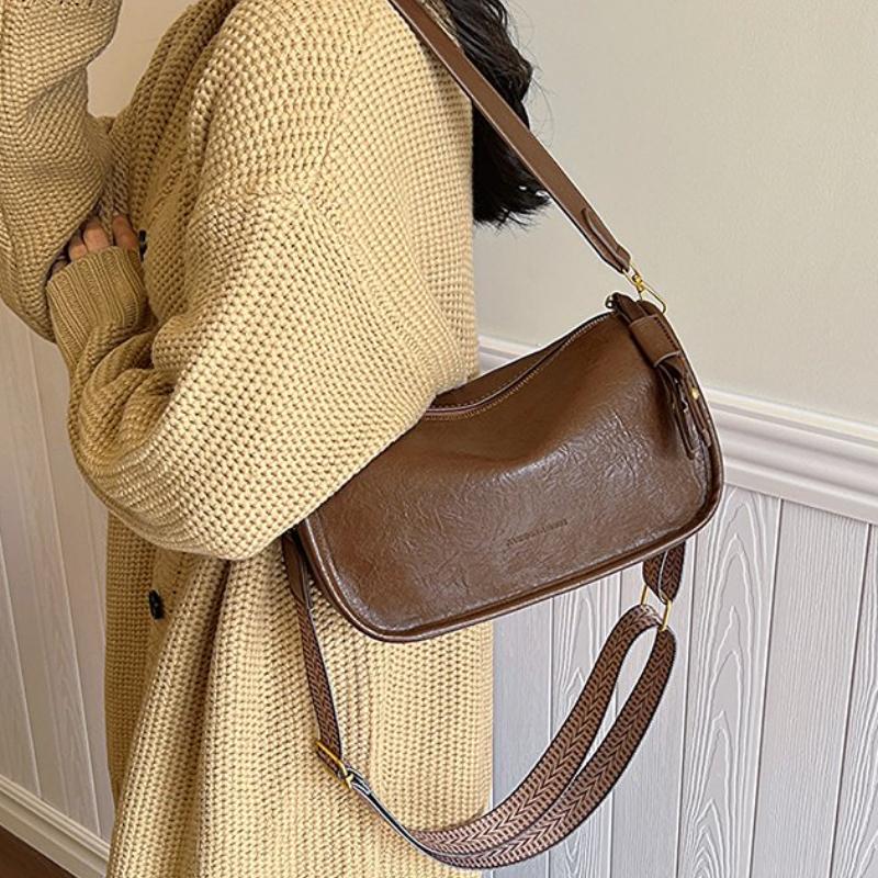 Leisure Large Capacity PU Zipper Concise Women's Crossbody Bag  New Fashion Shoulder Bags Versatile Commuting Tote Bag