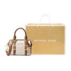 Michael Kors Bedford Logo Print Leather Boston Bag Women Bags Vanilla-White Acorn-Brown 32F9G06C0B-149