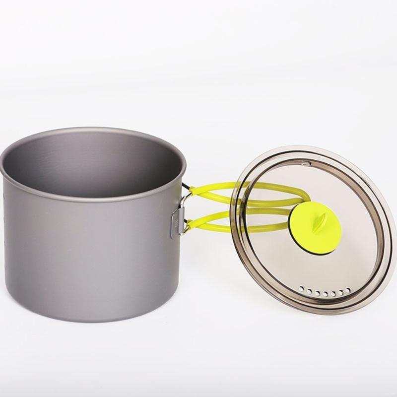 Outdoor NonStick Camping Cookware with Lid Outdoor Cooking Pots Portable Cooking Utensils for Outdoor Camping Picnic