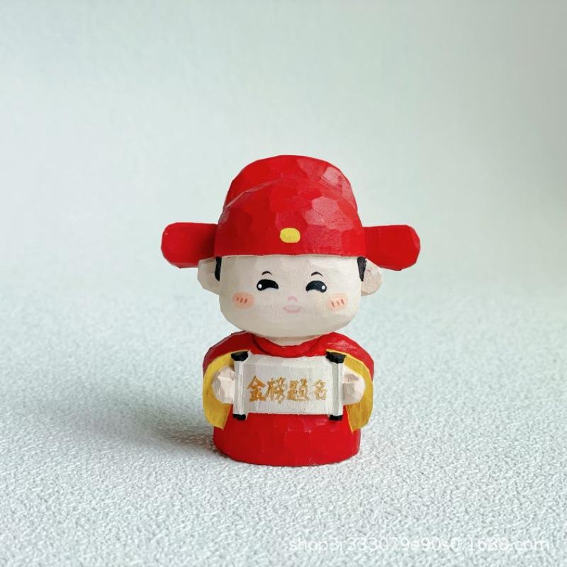 

Chinese kawaii Traditional Little Top Scorer Wooden Model Home Decor Garden Cake Decor Accessories Modern for Christmas Gift