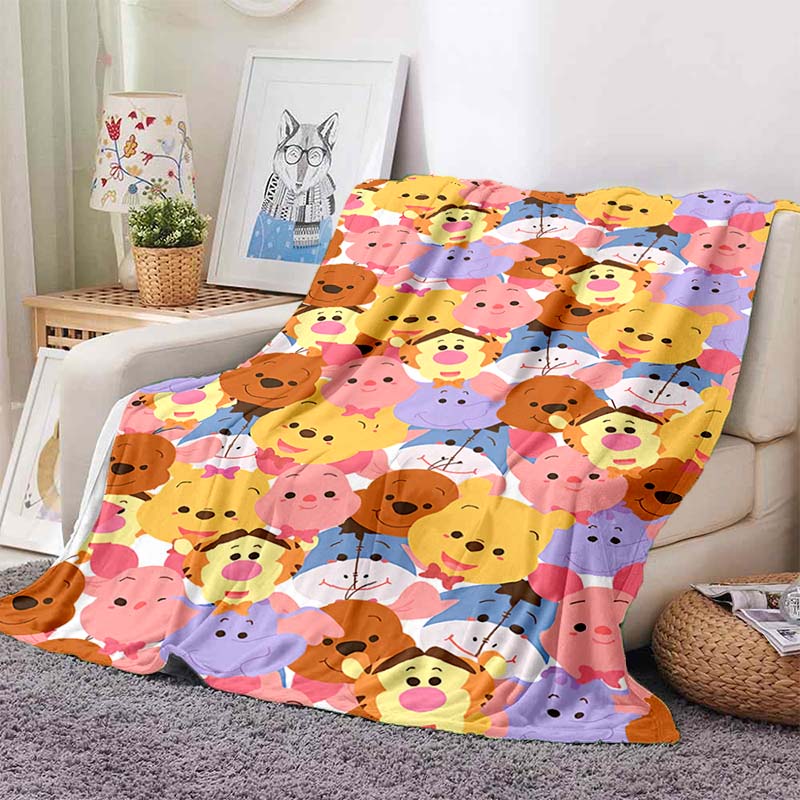 6 Sizes Classic HD Winnie The Pooh Print Soft Cozy Blanket Decor for Couch Sofa Bed Travel Camping Next Day Shipping Great Gift