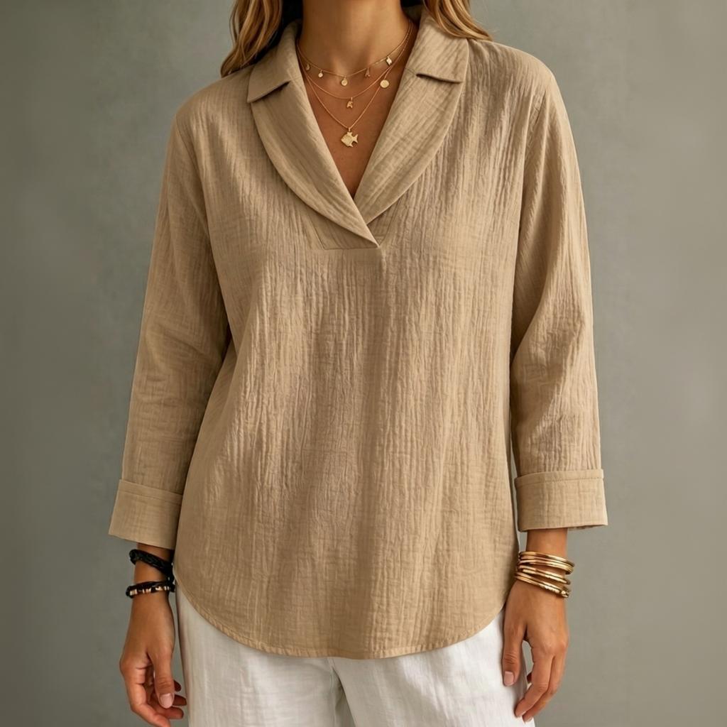 Women's Casual Striped Hoodie Loose Fit Three-Quarter Sleeve Pullover