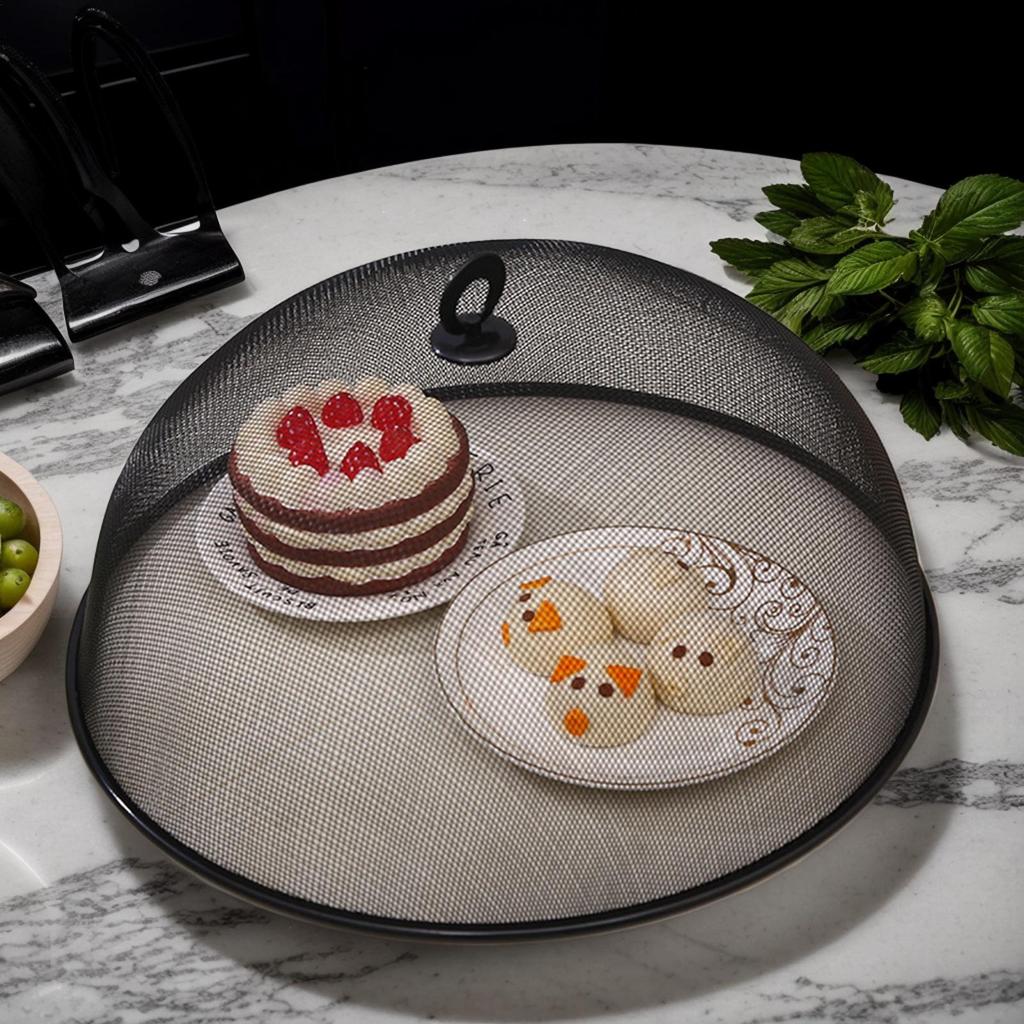 Metallgitter Lebensmittelabdeckung Teller Servierabdeckung Wiederverwendbar Langlebig Geschirrabdeckung Netz Lebensmittelabdeckung Mehrzweck für Zuhause Küchenzubehör