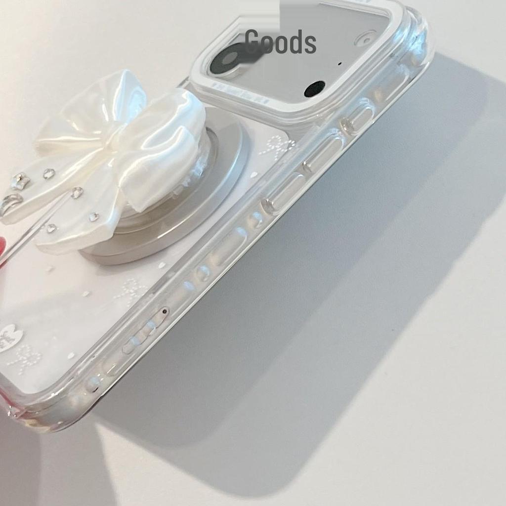 Transparent Magnetic Bow Suction Phone Case for Apple iPhone 17 Pro Max - Full Coverage, 16th Gen