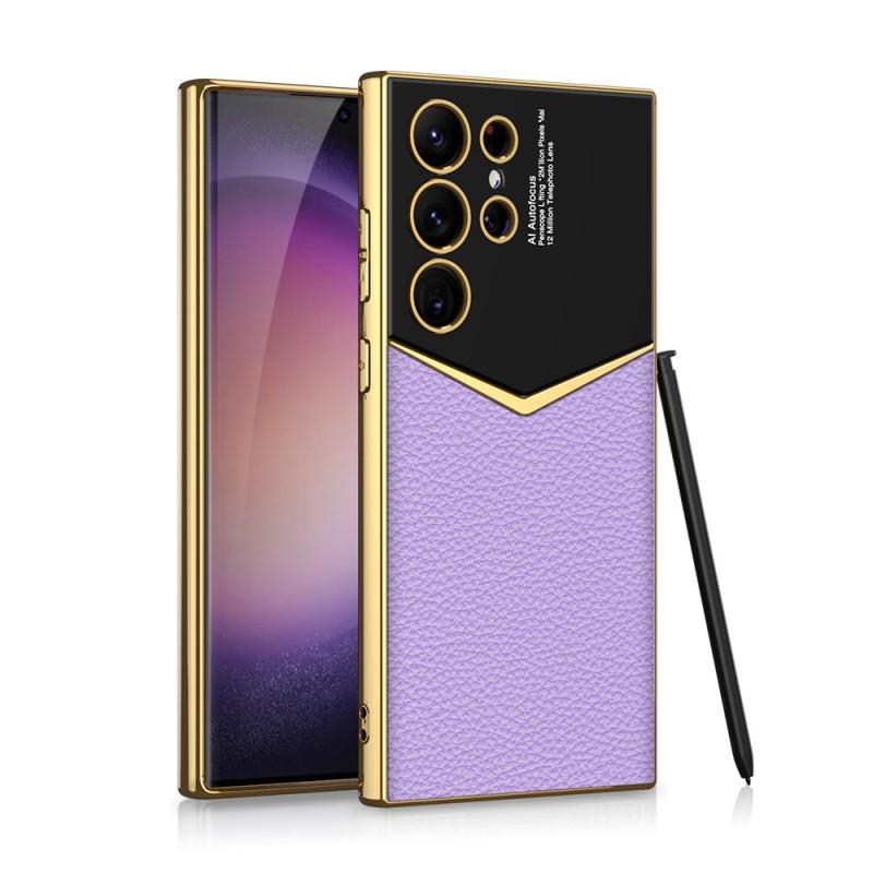 Premium TPU Soft Case Galaxy S23 Ultra Carbon Fiber Texture Leather-Like Finish Shockproof Protection