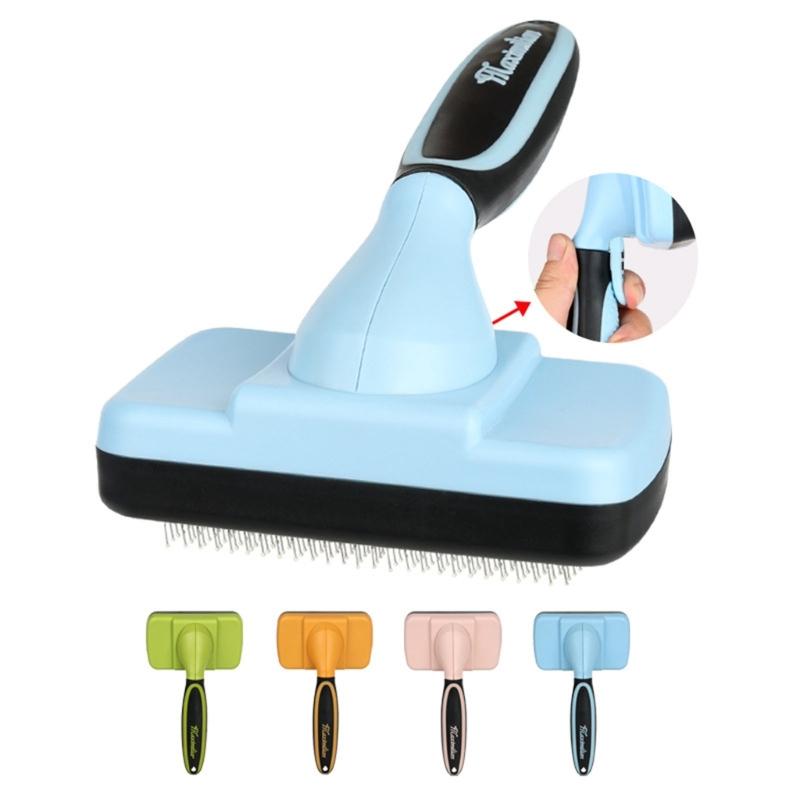 Dog Brushes Cat Combs Self Cleaning Slicker Brush for Shedding Hair Anti-Slip Handle Grooming Brush for Loose Fur