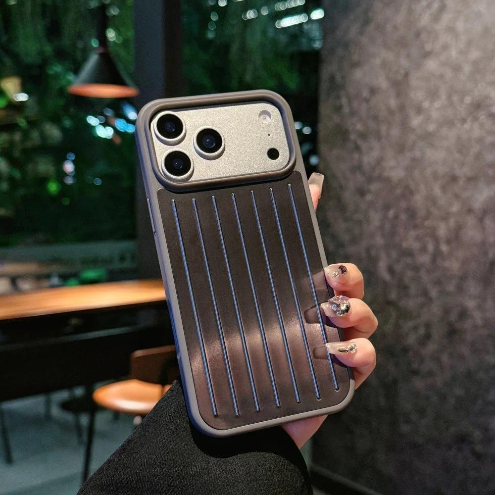 

3D Чохол-Валіза Металевий З Приємним На Дотик Покриттям для IPhone 17 Pro Max 16 15 14 13 для Rimowa Алюмінієвий Сплав Задня Захисна Кришка з Подарунковою Коробкою iPhone 14 жовтий