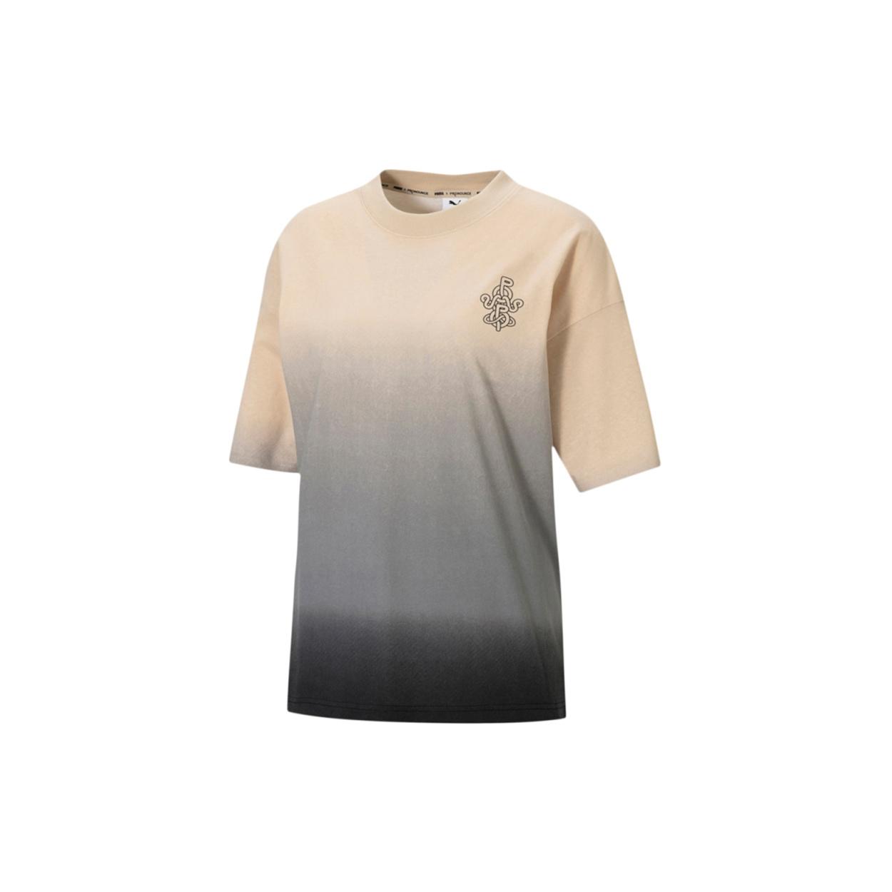 (WMNS) PUMA x PRONOUNCE W Graphic Tee Tie-dyed Causual Sports Female Khaki Women s 532149-20 XL
