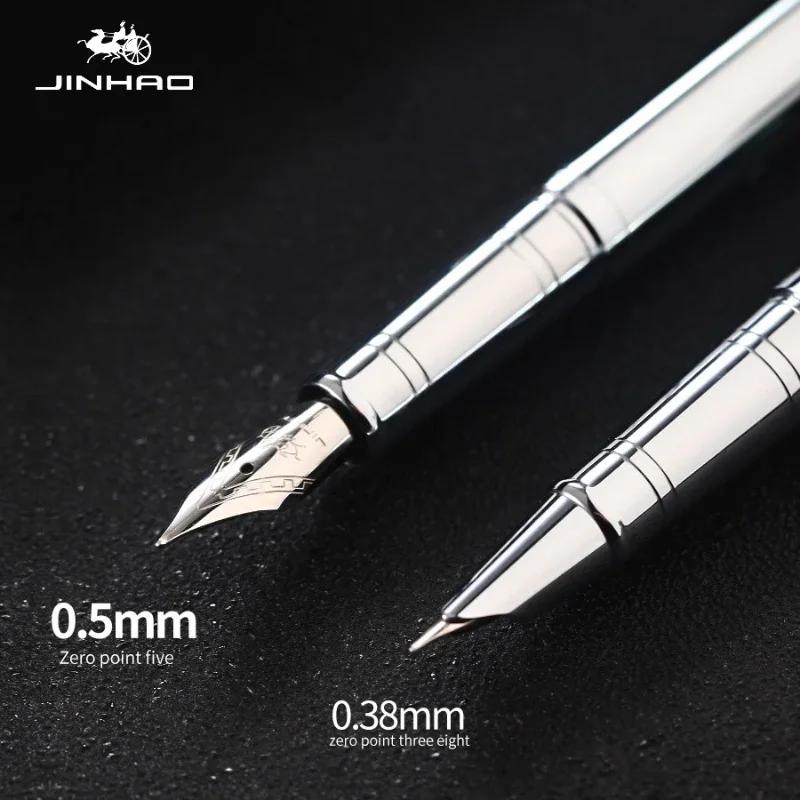 Jinhao 126 Fountain Pen Platinum Luxury Executive Pens 0.5mm/0.38mm Nib Ink Pens Writing Office Supplies Stationery PK 9019