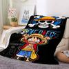 1PC One Piece Monkey D Luffy Patterned Flannel Blanket Suitable For All Seasons For Home Decor Warmth And Comfort Gifts Holiday Present