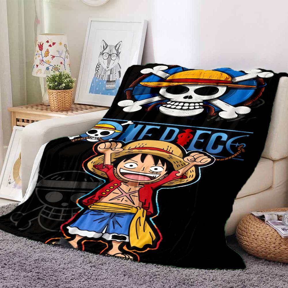 1PC One Piece Monkey D Luffy Patterned Flannel Blanket Suitable For All Seasons For Home Decor Warmth And Comfort Gifts Holiday Present