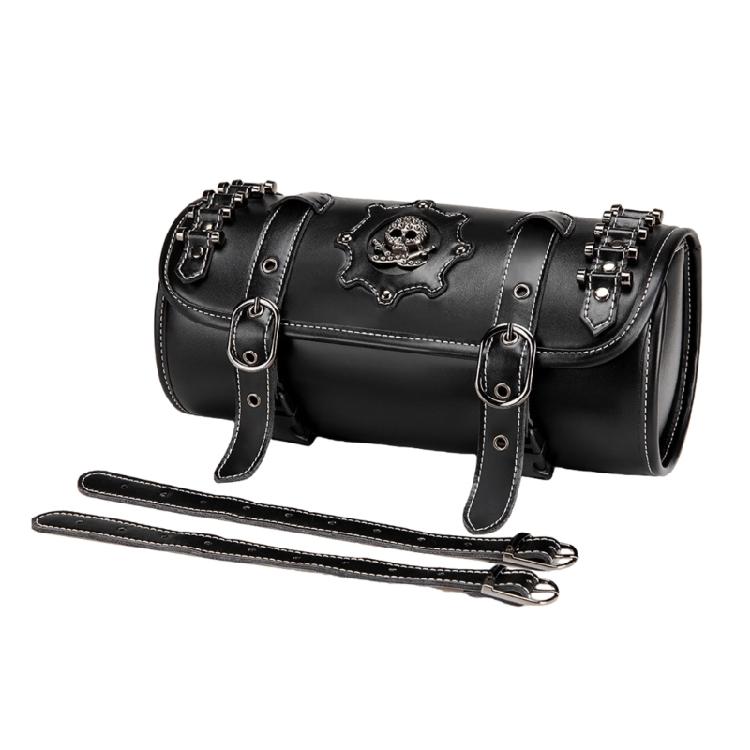 

Front Fork Handlebar Bag Motorcycle Front Bag Tool Bag Skull Pattern Saddlebag PU Storage Pouch Motorbike Tool Bag 1