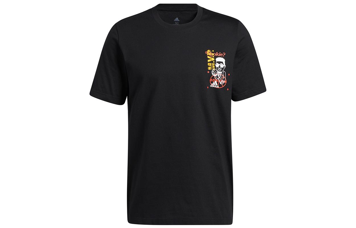 

Adidas T Shirts Men s Black Crew Neck Moderate Straight Fit GP3437 S