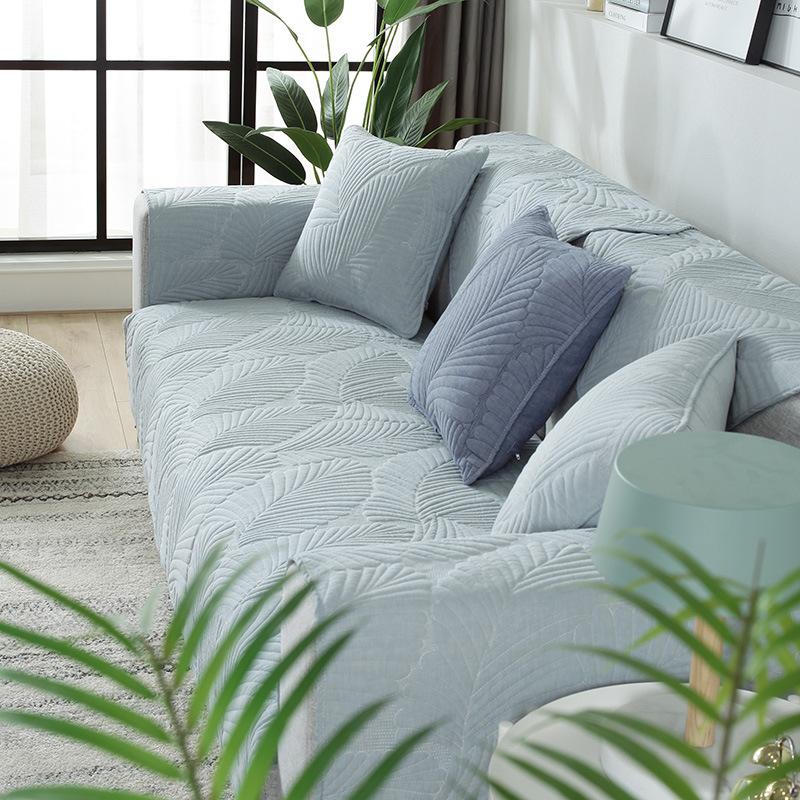 Simple Solid Color Sofa Cushion Four Seasons Pure Cotton Fabric Non-slip Cotton Seat Cushion Universal Modern Sofa Cover Cover