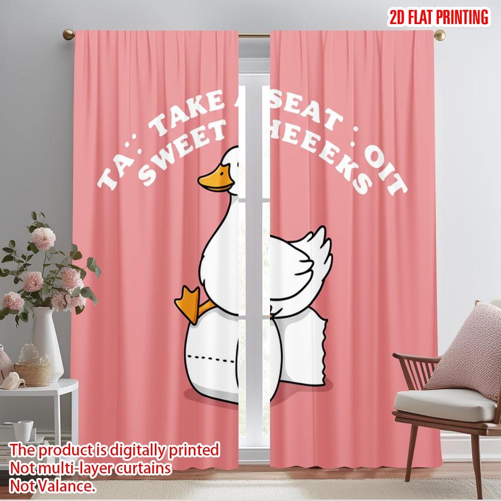 

2pcs 2D flat printing Scene Curtain Take A Seat Sweet Cheeks Polyester Without Electricity All Season Party & Holiday Decor Use 52.50×116.00 CM 2pcs
