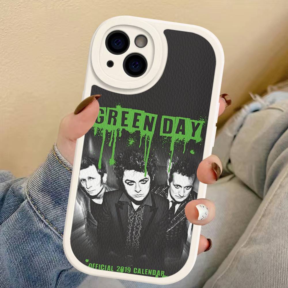 Rock Band G-Green Day Leather Phone Case For IPhone 15 14 13 Pro Max 12 11 16 Plus Phone Cover