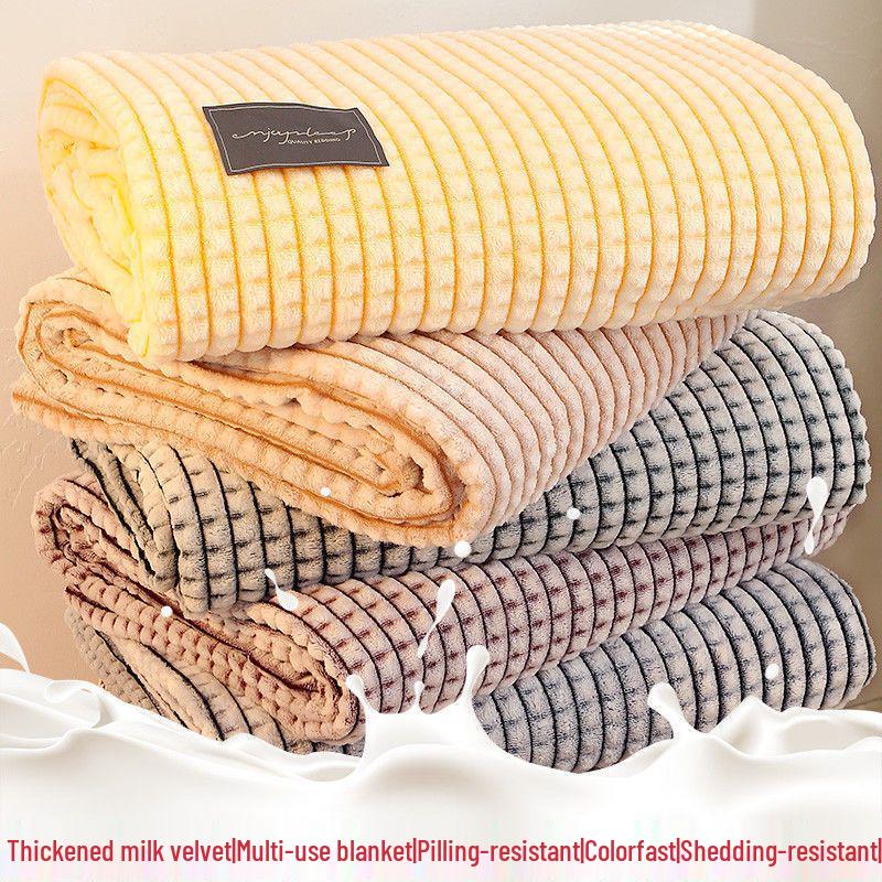 

Plush Coral Fleece Blanket - Thick, Warm Bed or Office Nap Blanket for Dorm Room No