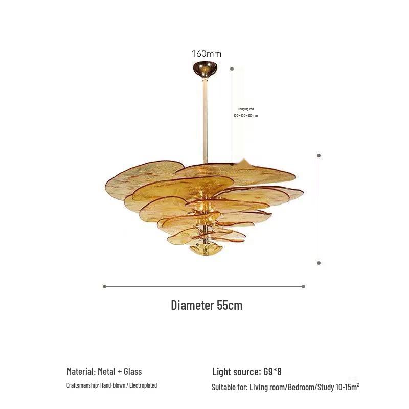 Retro French Murano Glass Pendant Light for Living Room, Dining Room, Staircase, and Bedroom