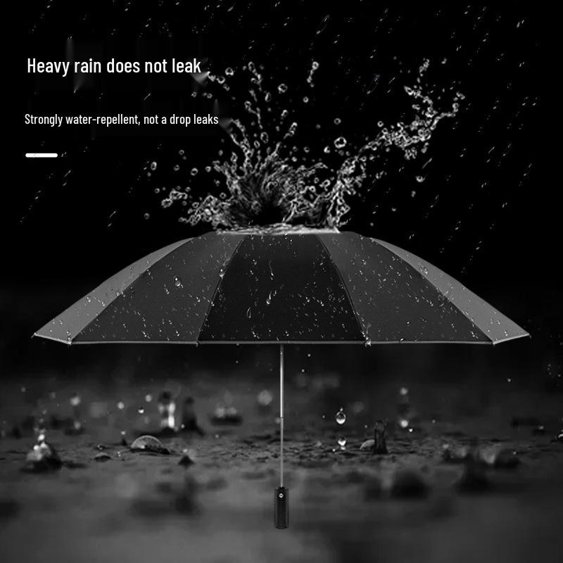 Baodini Windproof Extra Large Reverse Umbrella with Reflective Trim for Three People