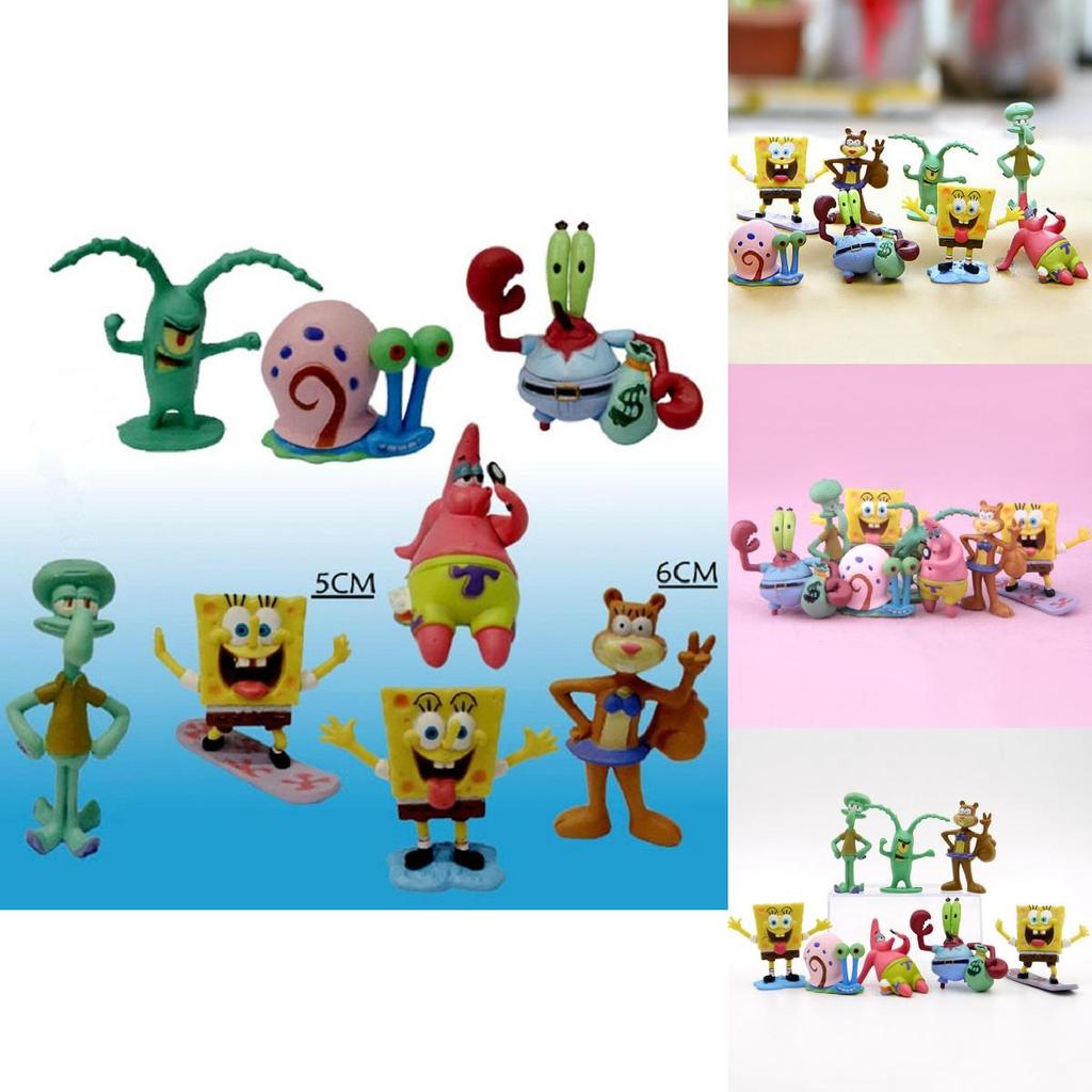 Premium 8-teiliges Spongebob Schwammkopf Patrick Star Thaddäus Tentakel PVC Figuren Set