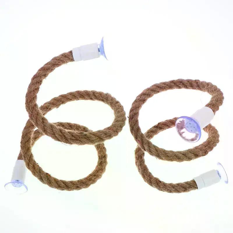 Linen Rope Bird Perch Flexible NonSlip Suction Cup Easy Install for Parakeets Budgies Cage Decor