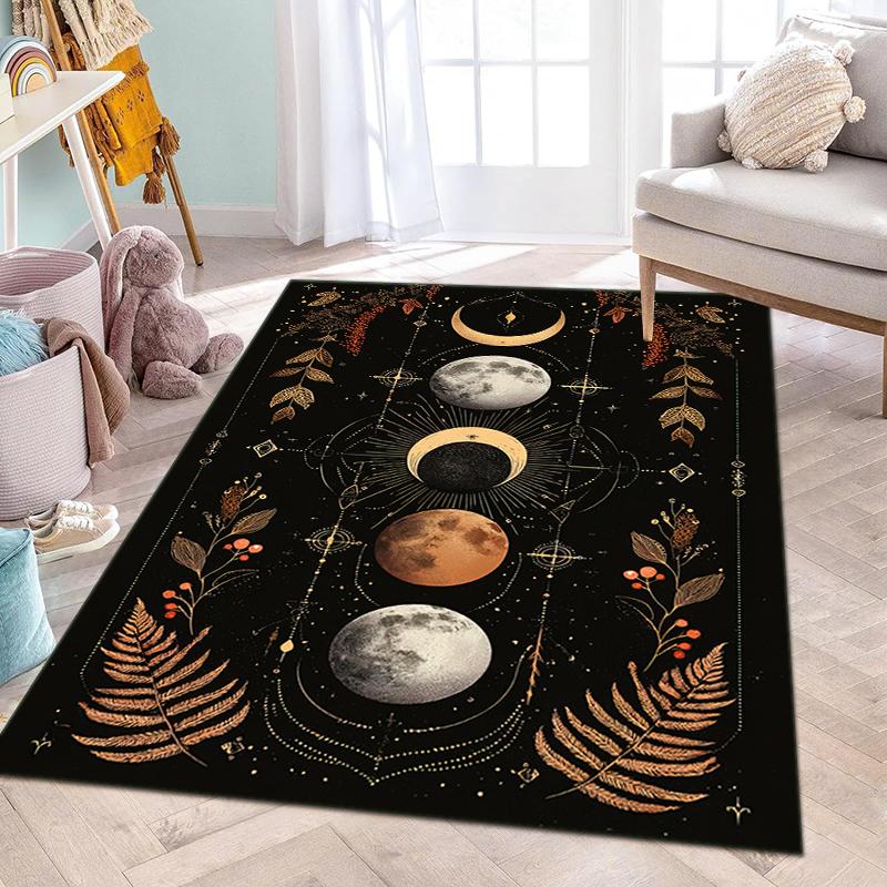 Mystical Lunar Phases Art Print Carpet Floor Mats Printing Christmas Gifts Fashion Art