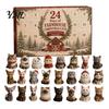 Cute Cat Collection Christmas Advent Calendar, 24 Day Countdown with Ornaments, Calendar for Girls 2D Acrylic Kitty Holiday Decorations, Gift