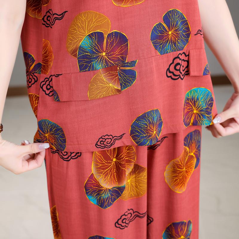 Damen-Hosen-Sets, Sommer, Übergröße, elegantes 2-teiliges Set für Damen, lässige Hose mit hoher Taille und Kurzarmbluse