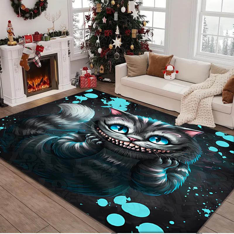 1PC rug Che-shire Cat Smile Carpet, Chair Rug,Area Rug for Office Bedroom living rooms bedroom, Doormat decor Christmas fan gifts