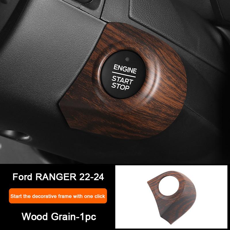 Holzmaserung Innenraum-Überzugsabdeckungen für Ford Ranger Wildtrak T9 2023 2024 Armaturenbrett-Verkleidung Lüftungsdüse Mittelkonsole Schalthebel-Panel-Abdeckung
