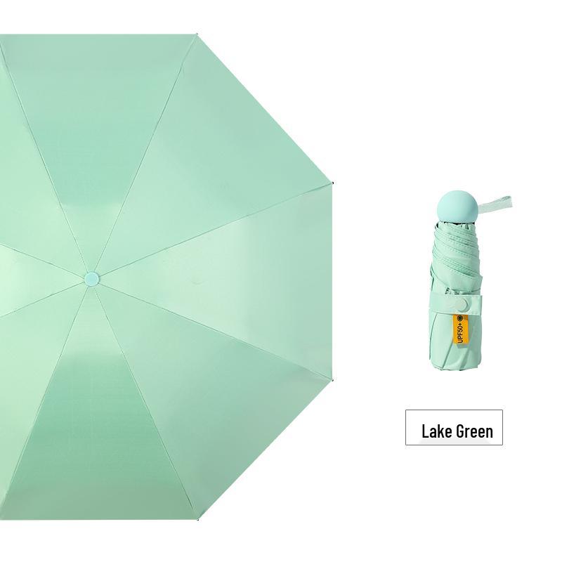 Mini 5-Fold Rain or Sun Umbrella: Compact, Thick, UV Protective Shade for Women