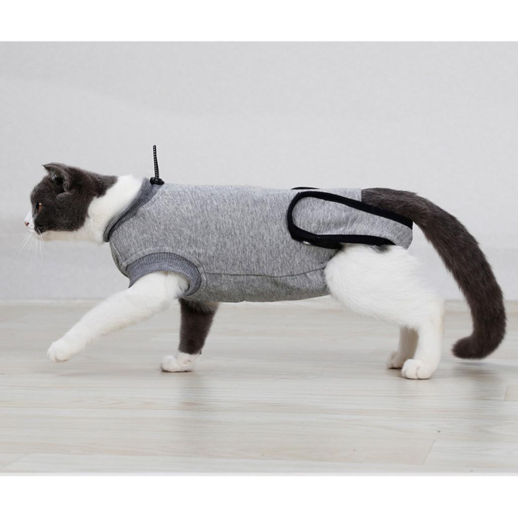 Breathable Cat Spay Recovery Suit Soft Cotton Anti Lick Surgical Garment For Post Surgery Wound Protection