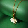 Cross-Border Enamel White Sheep Pendant Keychain - Pet Animal Series Clavicle Chain
