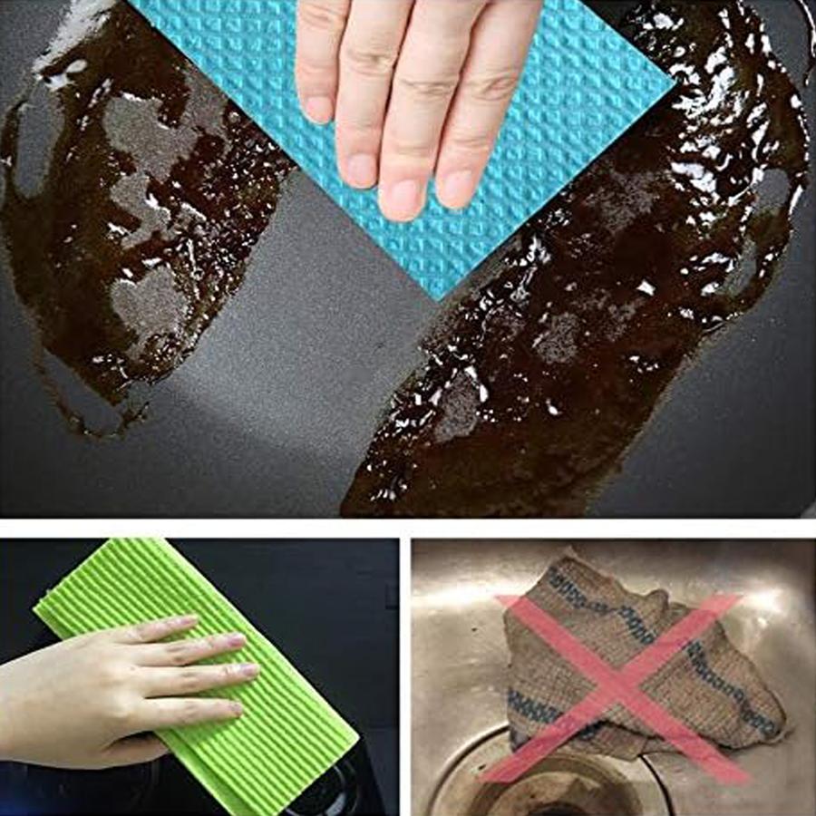 6-Pack Cleaning Cloth, Super Absorbent Multi-purpose Kitchen Tableware Glass Cleaning Cloth, Environmentally Friendly Decontamination Cloth