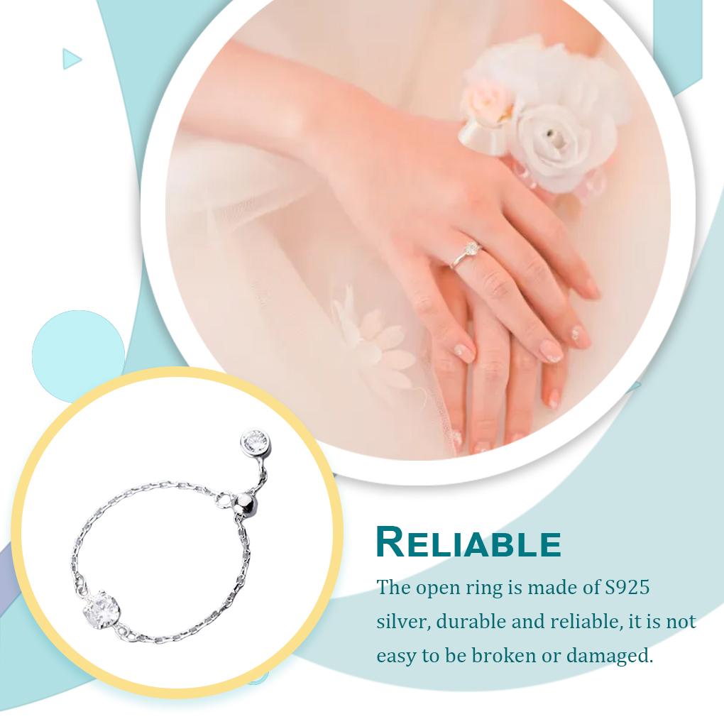 Women Opening Ring Flexible Decorative Silver Open Knuckle Jewelry Party Casual Art Stylish Hand Decoration DIY