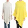 Women Cape Coat Solid Color Tassels Shawl Wrap Sweater Bohemian Style Spring Shawl Coat for Dating