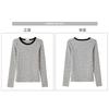 Women Polka Dot Color Block Long Sleeve Slim Fit Vintage Bottoming T Shirt
