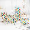 Popular Hand-painted Woven Fruit Tray with Lid Candy Can, Juice Cup, Home Decoration Decoration, Colored Glass Vase