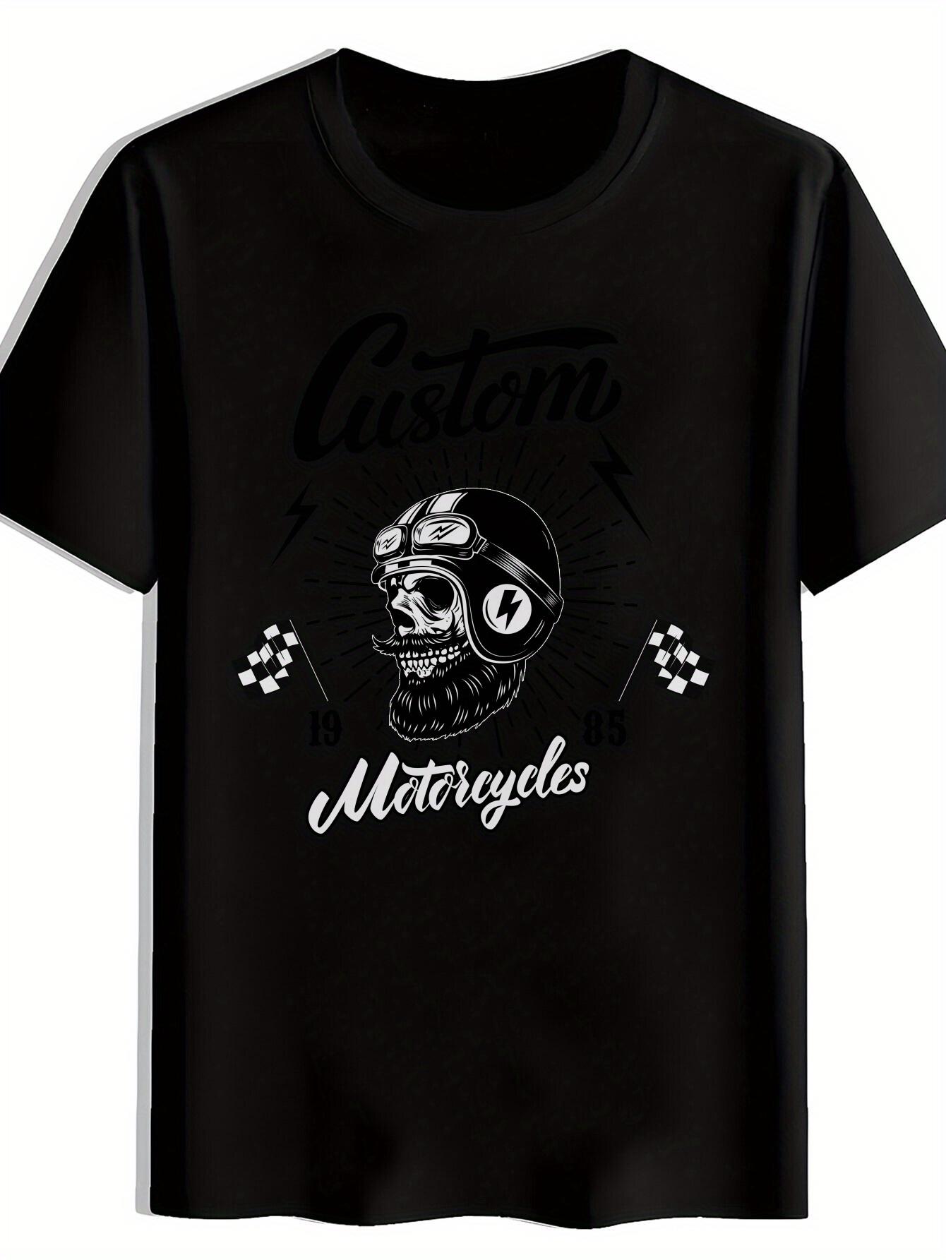 

Heavy Metal Band Graphic T-shirt - Black with Motorcycles Design - Breathable Polyester Tee for Concerts XL