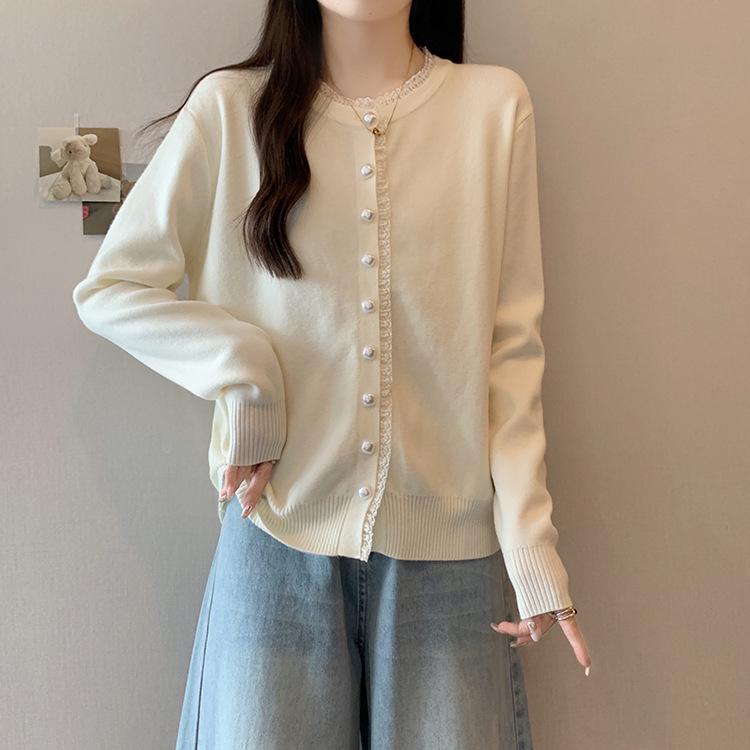Women s Plus Size Lace Trim Color Block Long Sleeve Knit Top XL абрикосовый